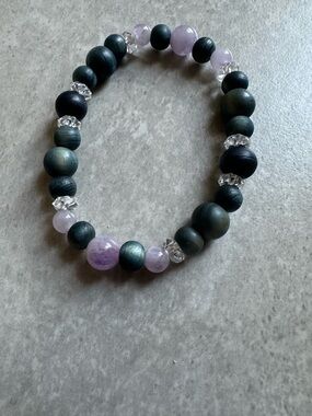 Elegant Blue and Purple Beaded Bracelet